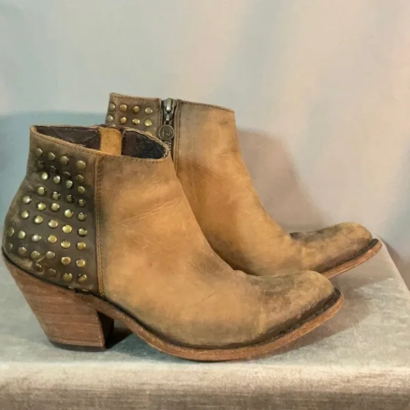 Liberty Black Leather Studded Biker Ankle Boots - Picture 7 of 13